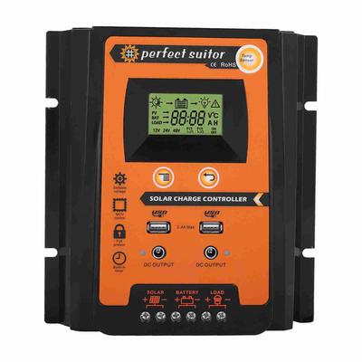 12V 24V 50A PWM&MPPT Krátka verzia Solárny regulátor nabíjania Solárny panel Regulátor batérie Duálne USB LCD displej