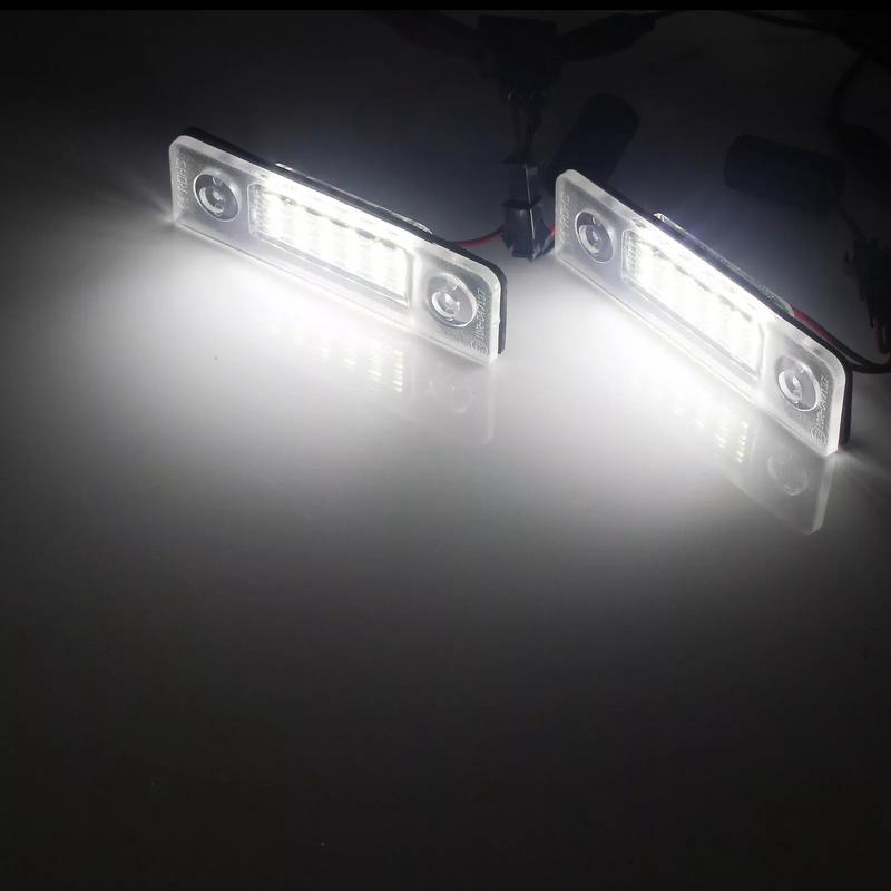 2pcs Car LED Licence Number Plate Light Canbus White OEM1Z0943021For Skoda Octavia 1Z Roomster 5J Car Accessories