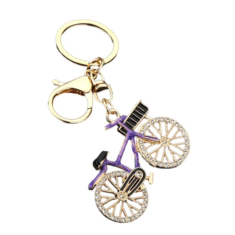 Sporty Couple Bike Keychains Metal Construction Crystal Ideal For Anniversary Gifting