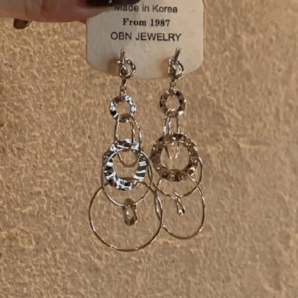 Long Chain Pendant Earrings Multi-layers Dangle Earrings Ear Accessories Date Night