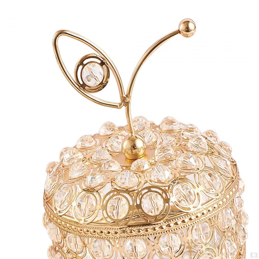 Crystal Jewelry Box, Trinket Organizer Case Decoration Rings Earrings Necklace Storage