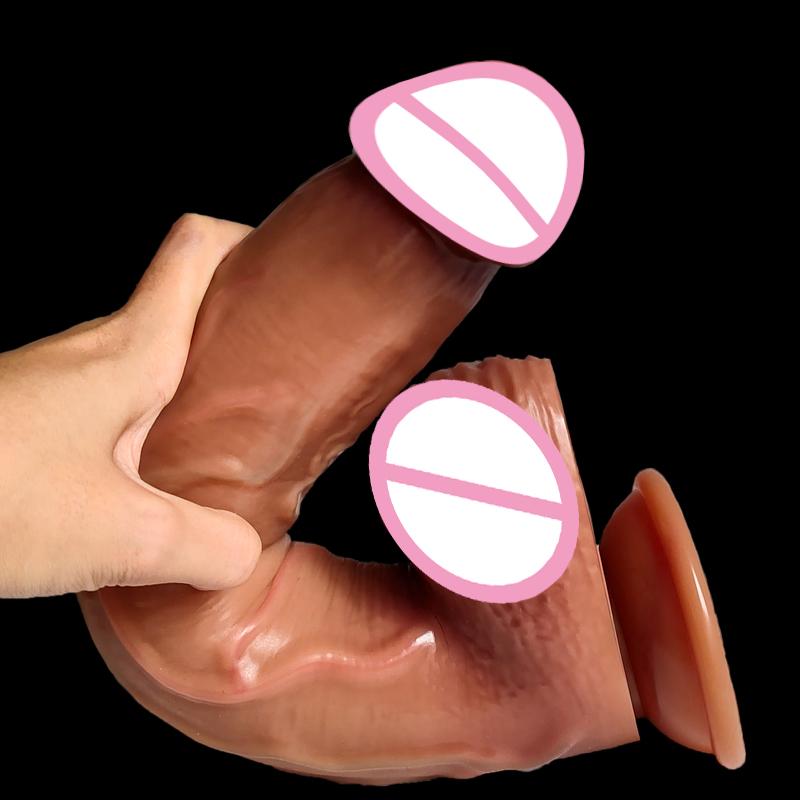 Velké realistické dildo Měkký silikonový penis Skin Feel Cock Ženský masturbátor Anální kolík Obchod Sexuální hračky pro dospělé Strapon Dilda pro ženy