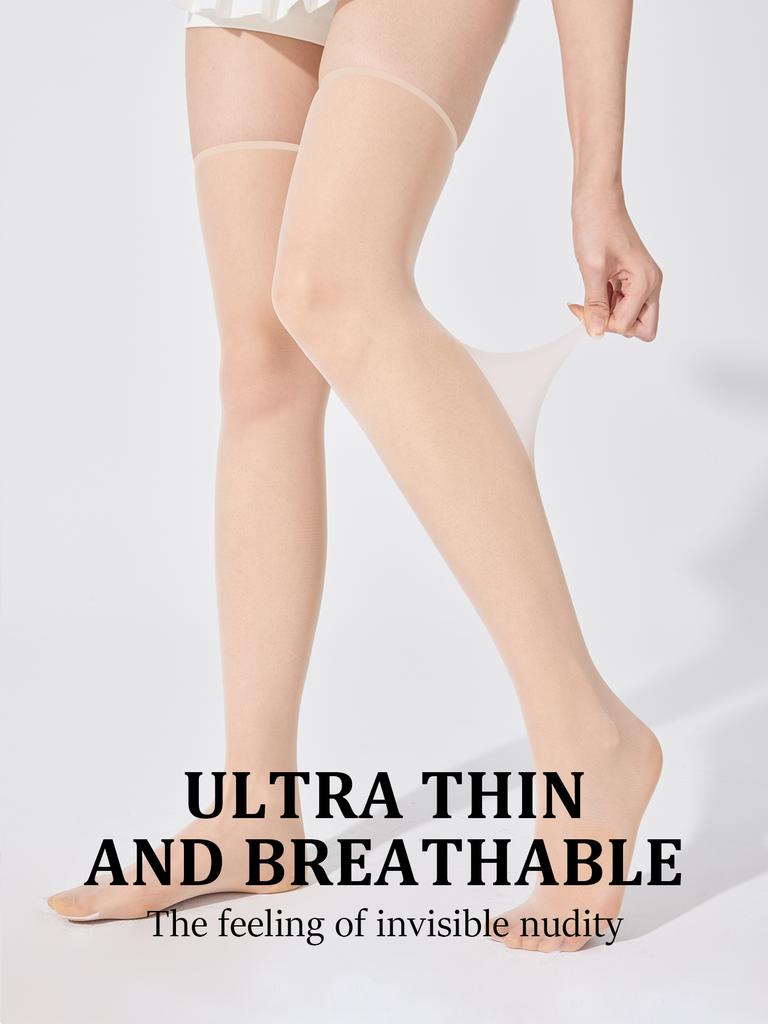 Kave Ultra Thin Nylon Long Socks Stockings Transparent Japanese Style Thigh High Stockings Women Girls Lolita Knee High Socks