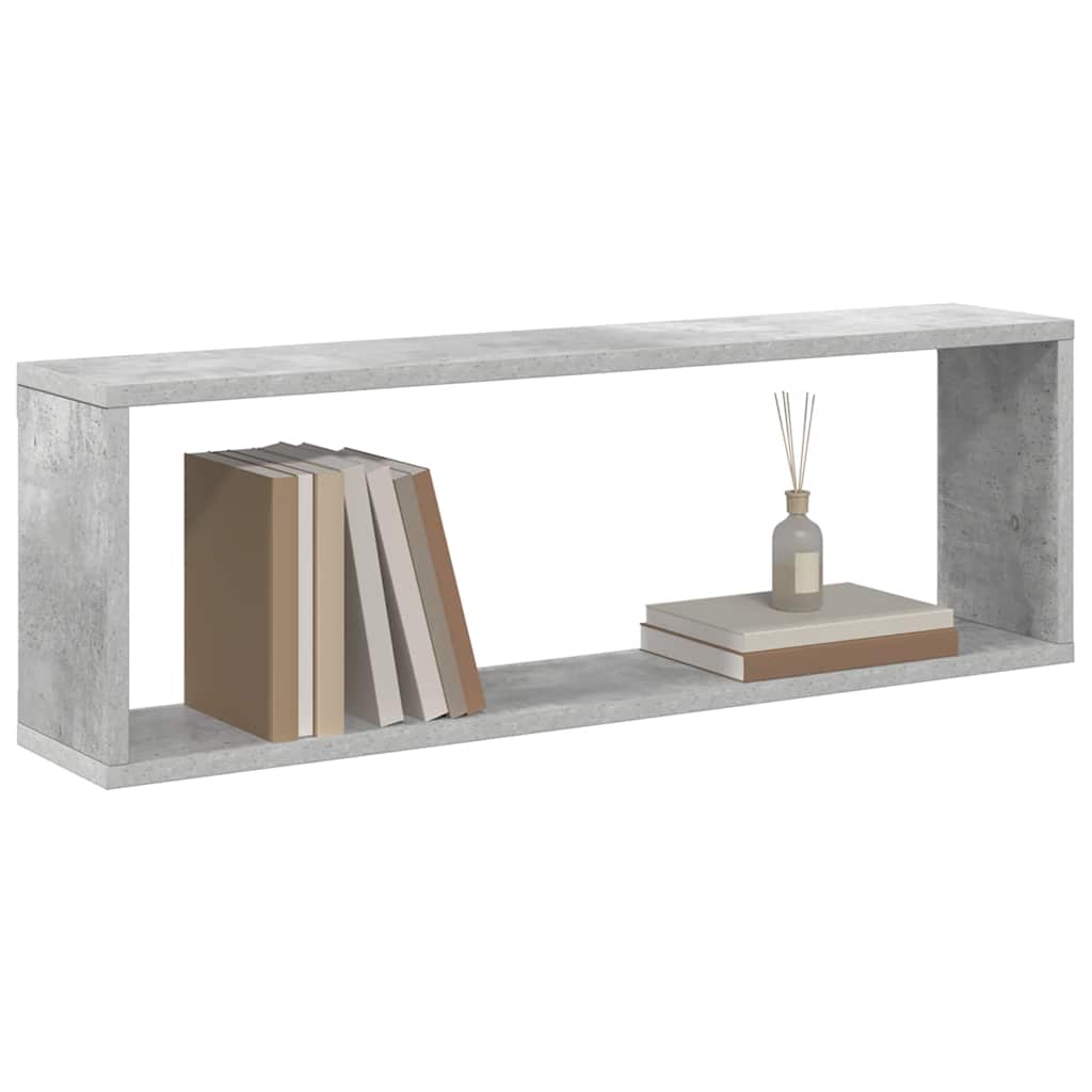 Vidaxl Wall Shelves Cubes, 4 Pcs., Concrete Gray, 80X15X26.5 Cm