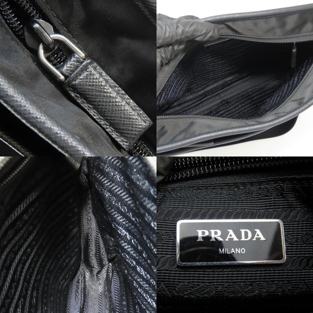 Used PRADA Shoulder Bag 2VH797 Nylon NERO black Triangular plate