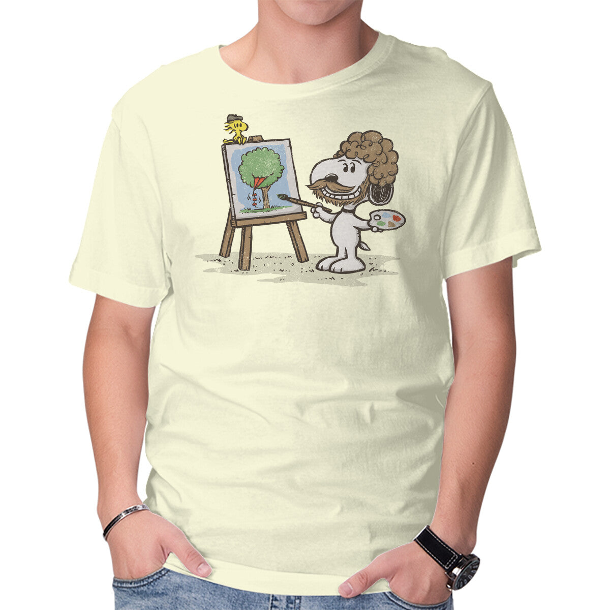 Unisex Crew Neck T-Shirt Dog Ross Graphic Short Sleeve Casual Tee XL
