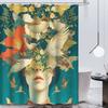 Enchanted Floral Harmony Wall Tapestry for Elegant Home Decor, Featuring a Stunning Illustration of a Woman's Face Merging