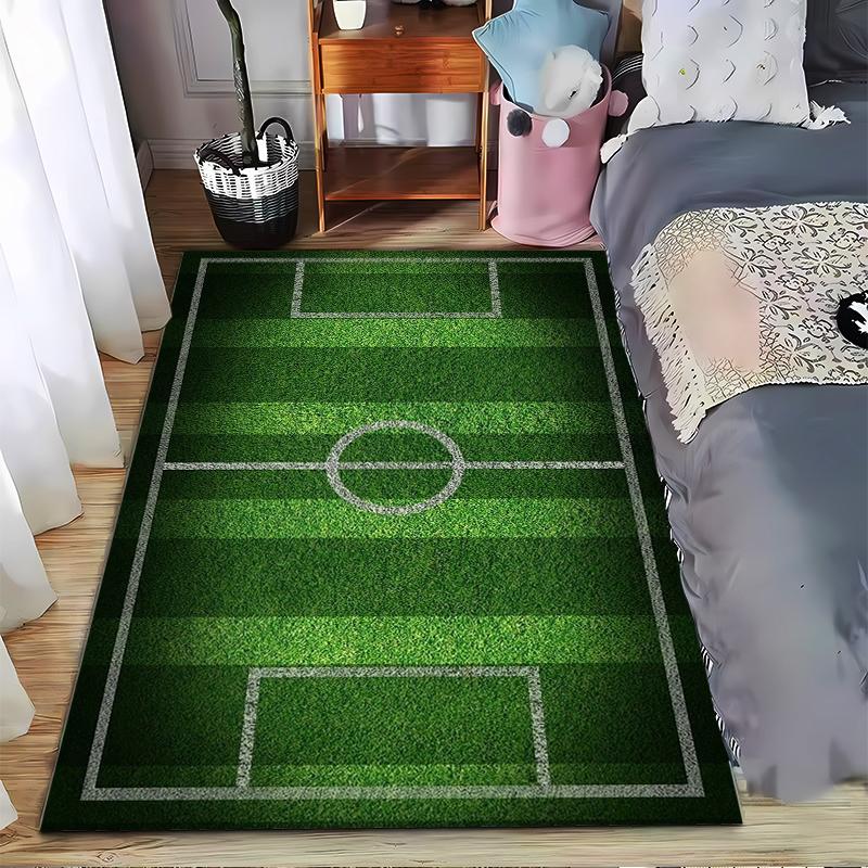 Soccer Field Patterned Carpet for Bedroom or Living Room Decor Suitable for use as an anti-slip for living room bedroom sofas