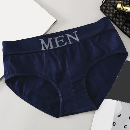Men Briefs Letter Low Waist Alphabet Waistband Stretch Close Fit Sexy Seamless Panties