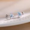 Silver Enamel Flower Bead Screw Plant Stud Earrings For Women Classic Fine Jewelry Exquisite Accessories
