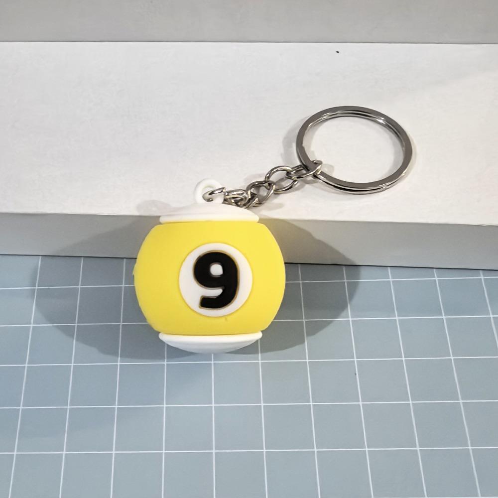 Differet Color Billiard Ball KeyChain Gifts Snooker Table No.8 Black Ball Key Rings Snooker Cue Accessories