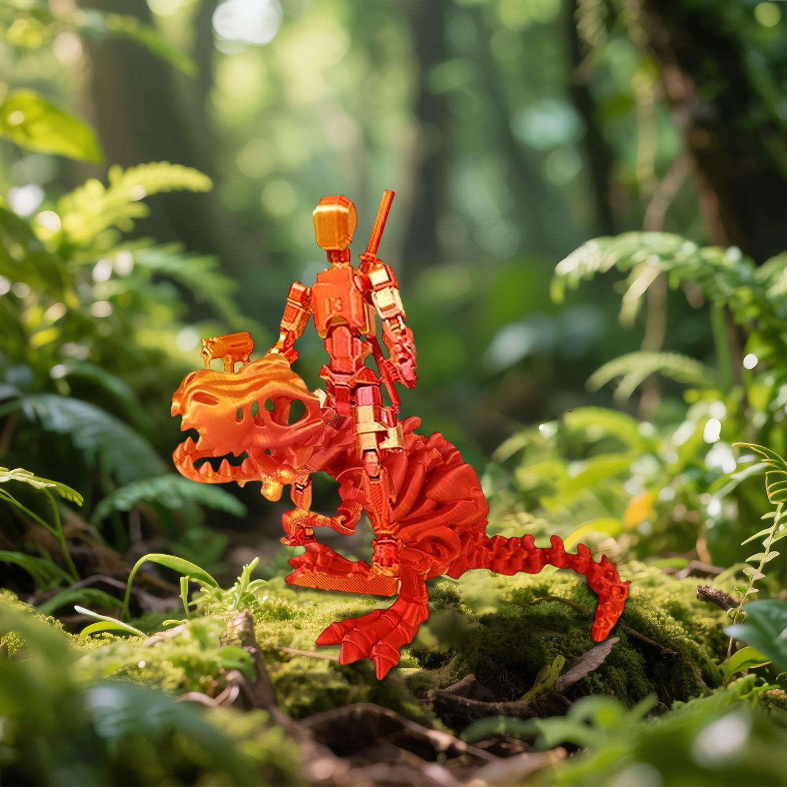 

3D Printed Dinosaur Skeleton, Ornament, Joints Movable, Handmade Dinosaur Bones One Size червоний