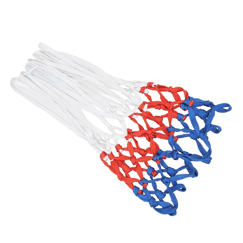 2 Stück Hochleistungs-Basketballnetz Ersatz Weiß Rot Blau Farbe Spleißen Basketballkorb Netz