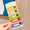 Candy Color PU Leather Hair Clip: Bun, Bangs & Side Clip for Women.