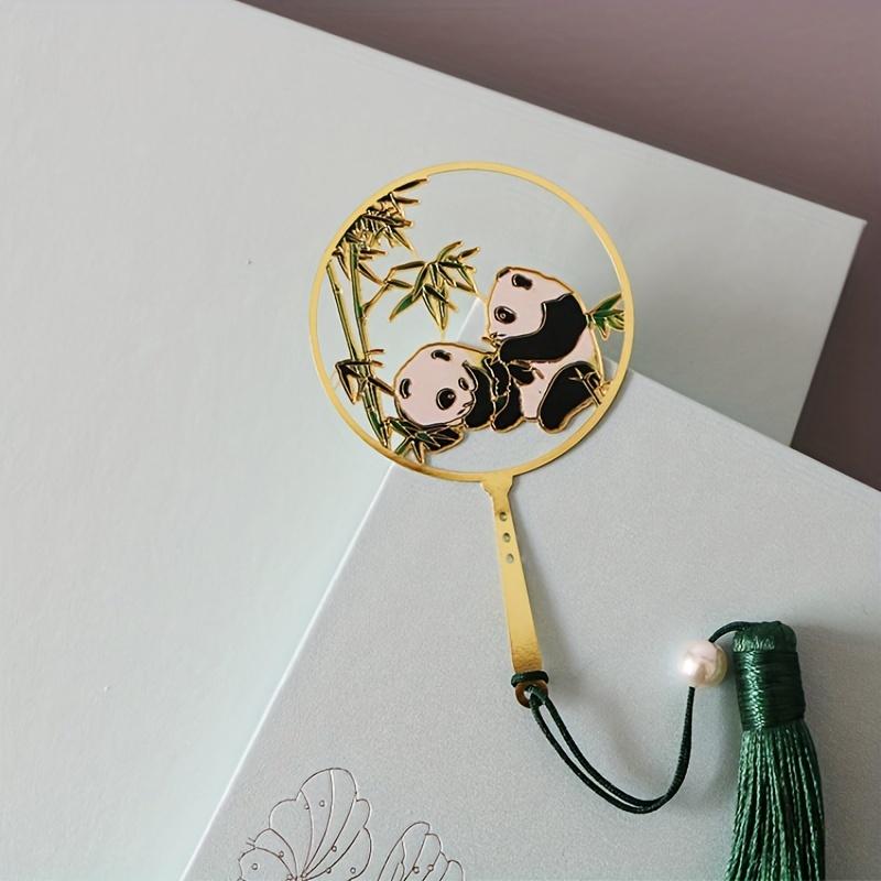 1pc Panda Metal Brass Bookmark Can Be Used As Birthday Gift, Teacher Thank-you Gift, Graduation Gift