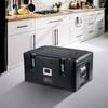 Insulated Food Pan Carrier, 36Qt Capacity, Stackable Catering Hot Box with 3 Stainless Steel Pans, Top Load LLDPE Food Warmer with Elastic Side