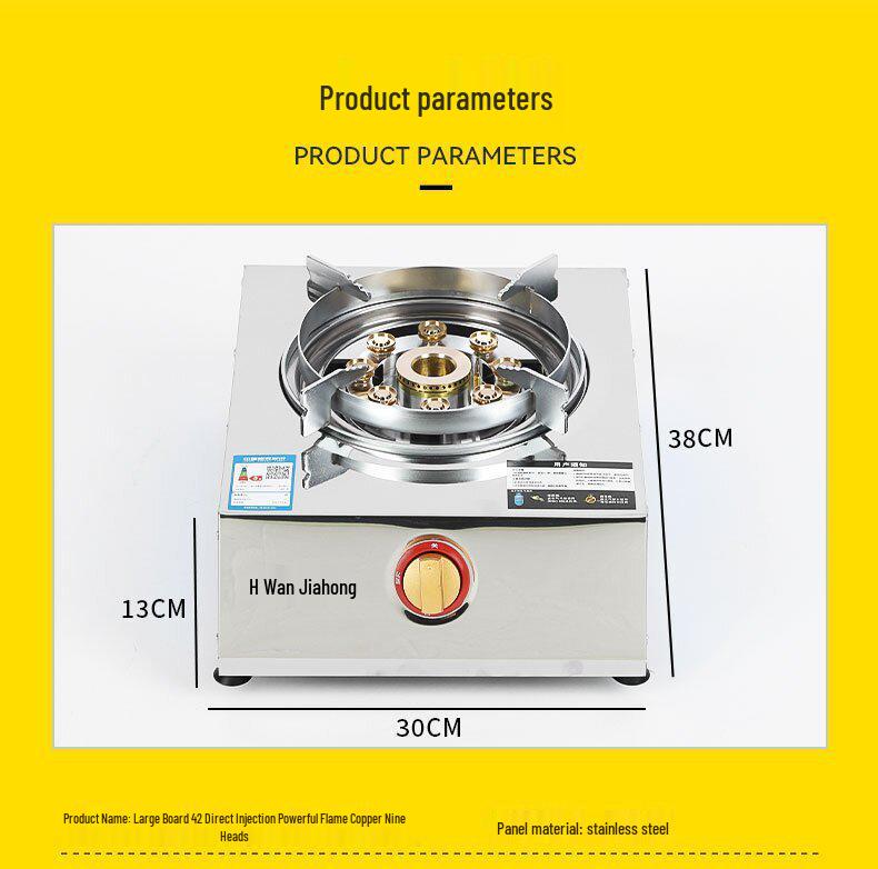 High-Power Stainless Steel Single Burner Gas Cooktop for Natural and Liquefied Gas