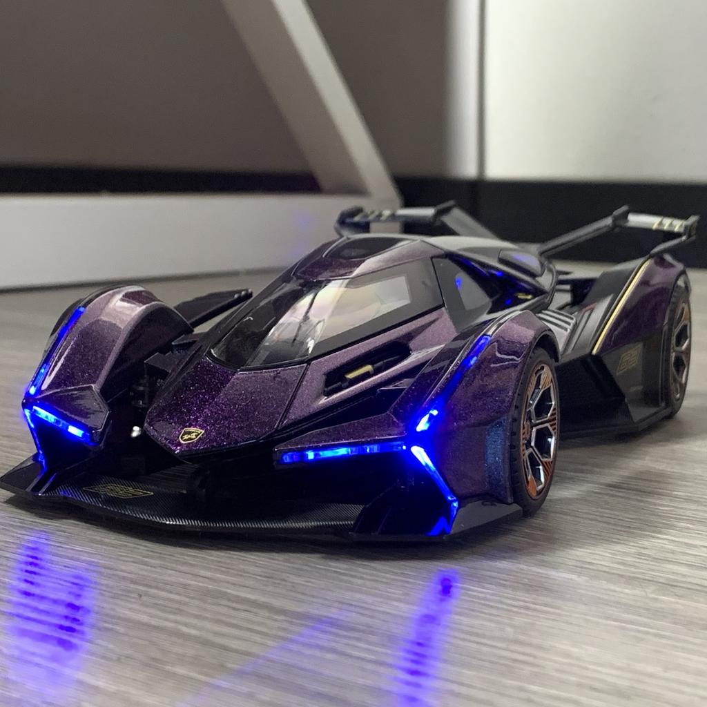 1/18 Lamborghini Vision Gran Turismo V12 GT Diecast Alloy Children's Toy Car Holiday Present High Simulation Collectibles Home Interior Gift