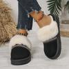 Cross-border Thick-soled Snow Boots Women's Hairy Mouth Bag Head Thickened Cotton Drag Women's Velvet Warm Indoor Home Can Wear Cotton Shoes Outside