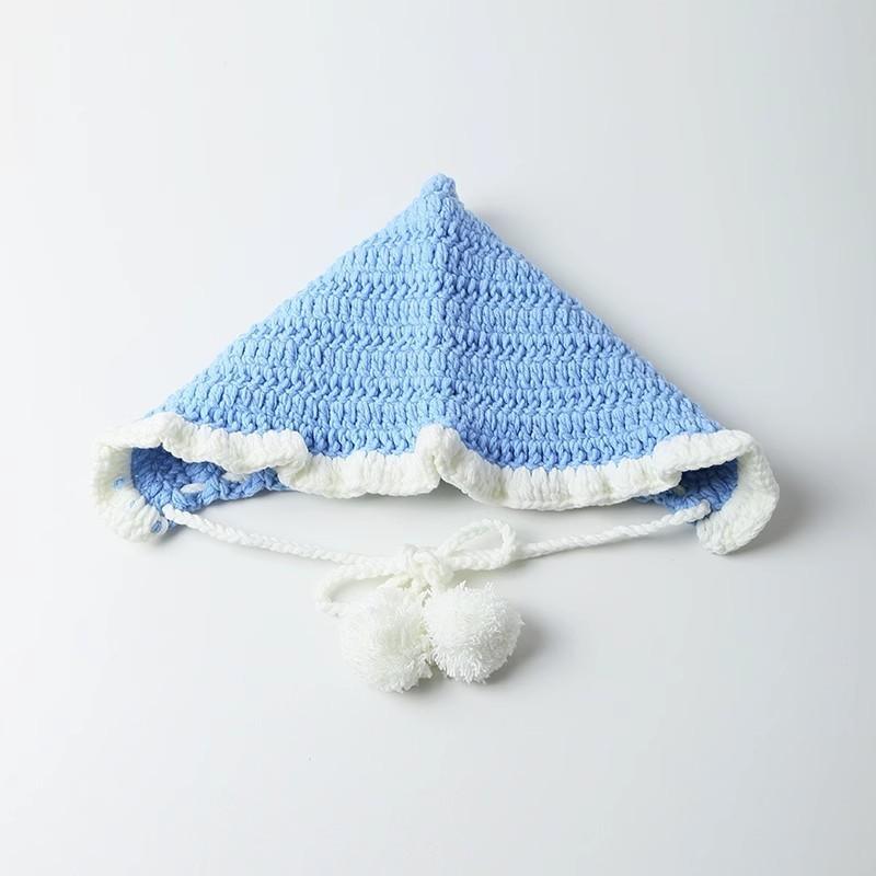 New Chinese Style Sweet Little Red Riding Hood Hand-knitted Woolen Hat Women Autumn Winter Tassel Tie Cap Warm Ear Protection Red