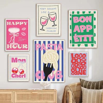 Colorful Food French Fries Art Poster Positive Quote Canvas Prints Nordic Club Bar Cart Aesthetic Picture Living Room Wall Decor