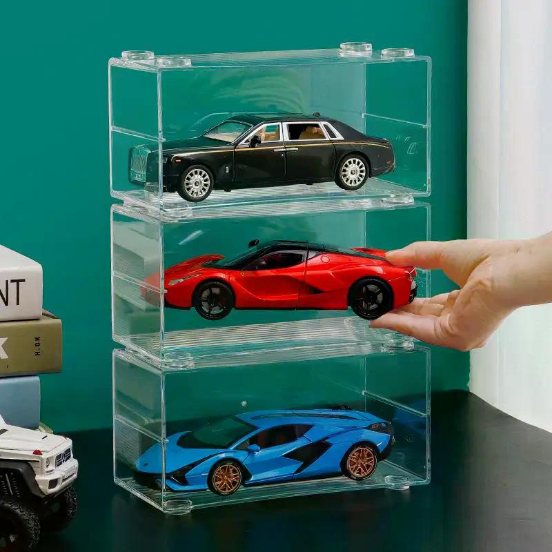 New 1:24 Scale Car Model Display Box Transparent Acrylic Dustproof Case Hard Cover Stackable Toy Car Storage Case Display Boxes