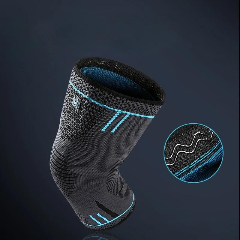 1 Stück Kompressions-Kniebandage, elastisch, atmungsaktiv, Knieschoner, Klammer, Federn, für Fitnessstudio, Sport, Schutz, Basketball, Volleyball, Laufen