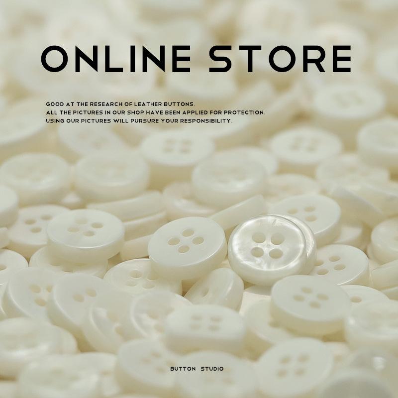 Four-Eye Imitation Shell Resin Button Knitted Cardigan Top Shirt Clothes Decorative Sleeve Collar Buttons
