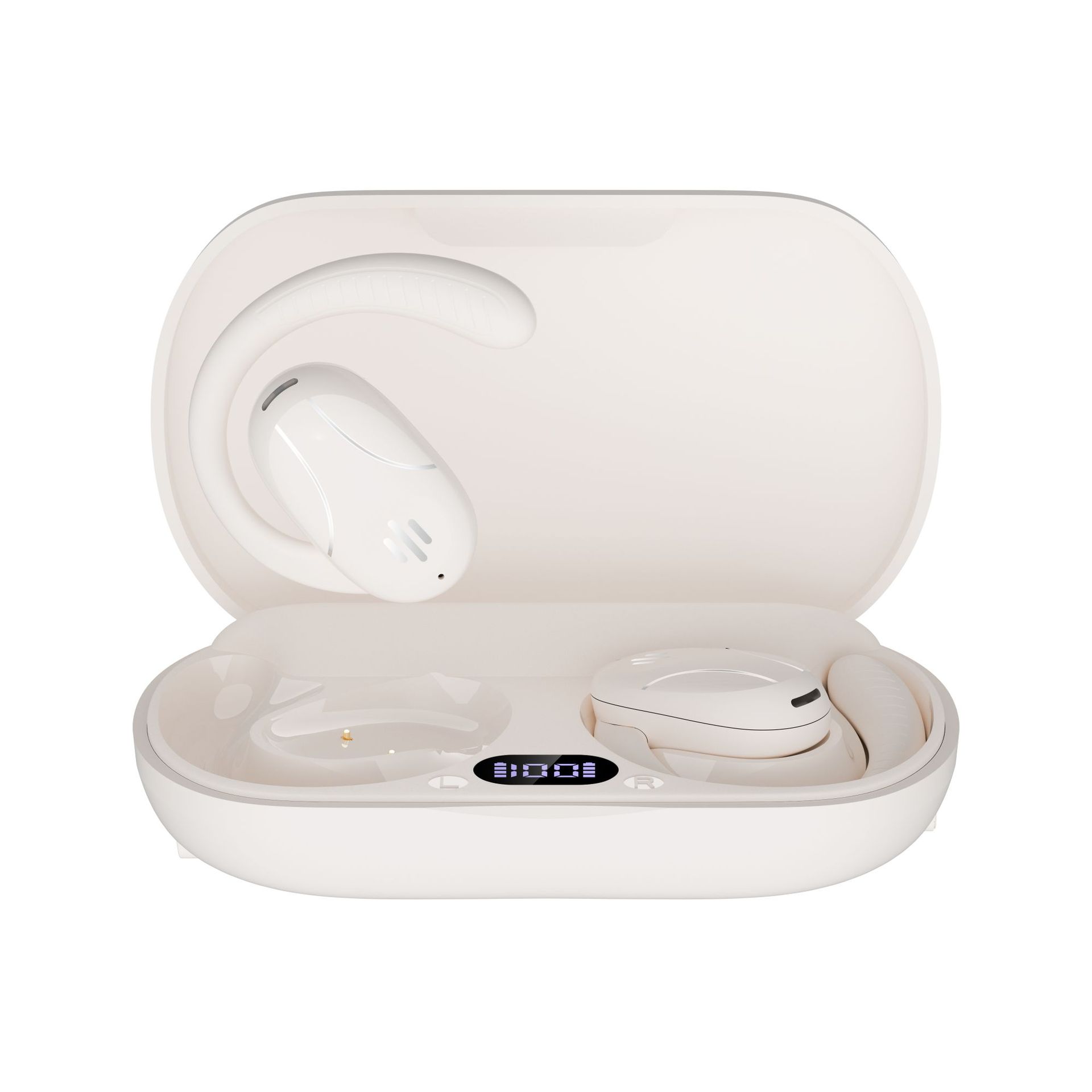 

Наушники Bluetooth с вращающимся крючком, воздухопроводящие, бесшумные, мягкие силиконовые ушные подвески белый