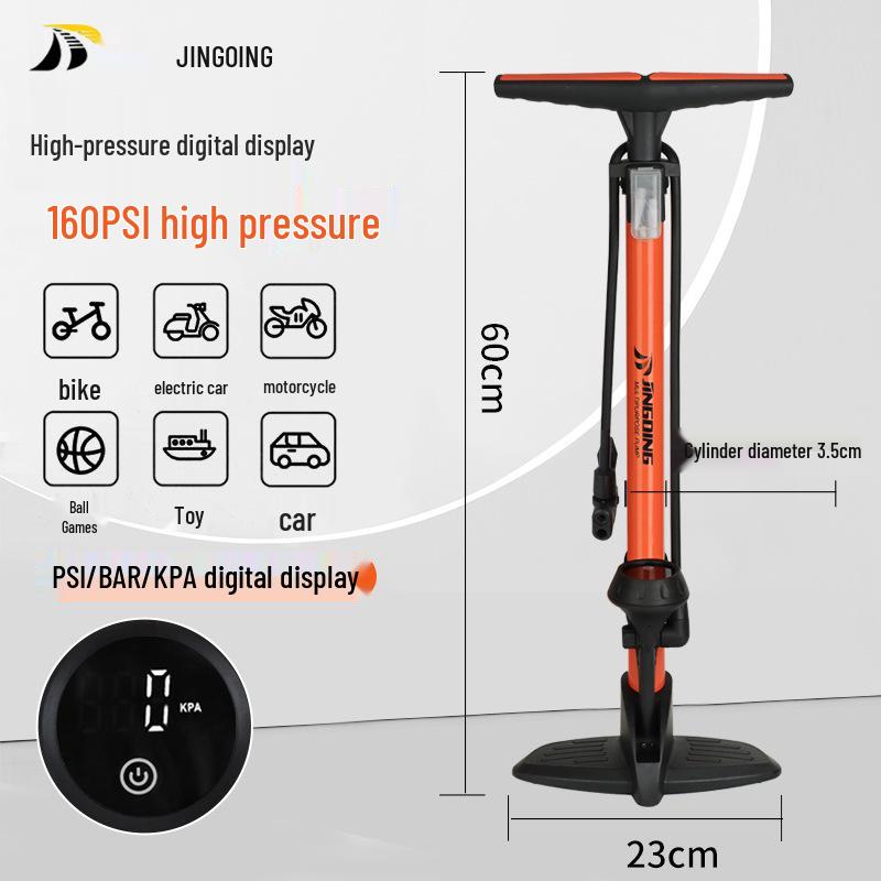 Jingding Universal Electric Bicycle and Car Pump with Digital Display