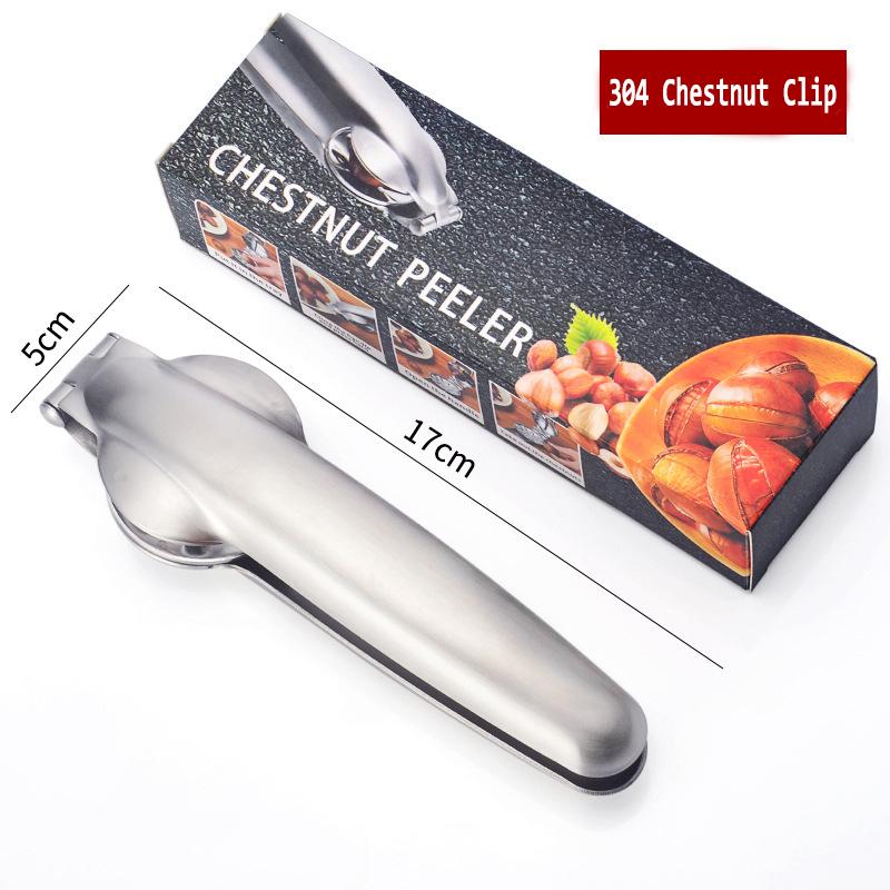 Stainless Steel Chestnut Cracker - Heavy Duty Nut Shell Opener Pliers for Walnuts Hazelnuts Peeling Household Kitchen Tool