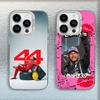 44 Capa de Celular L-Lewis Hamilton Para iPhone 16,15,14,13,12,11,Mini,Pro,MAX Branca Fosca Capa à Prova de Choque