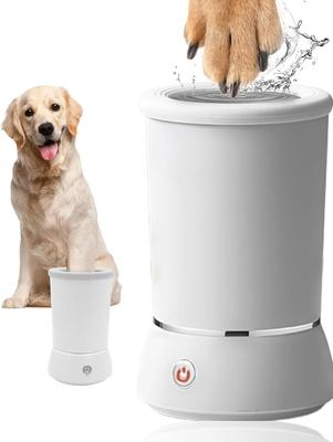 Automatic Dog Paw Cleaner Electric Dog Foot Paw Washer Cup & Massager Pet Paw Feet Cleaner White