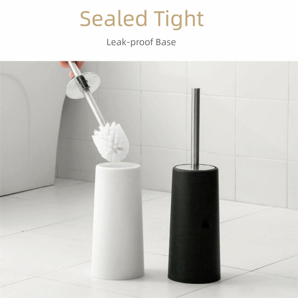 Splash Protection Toilet Bowl Brush and Holder Stainless Steel Toilet Cleaning Brush Restroom