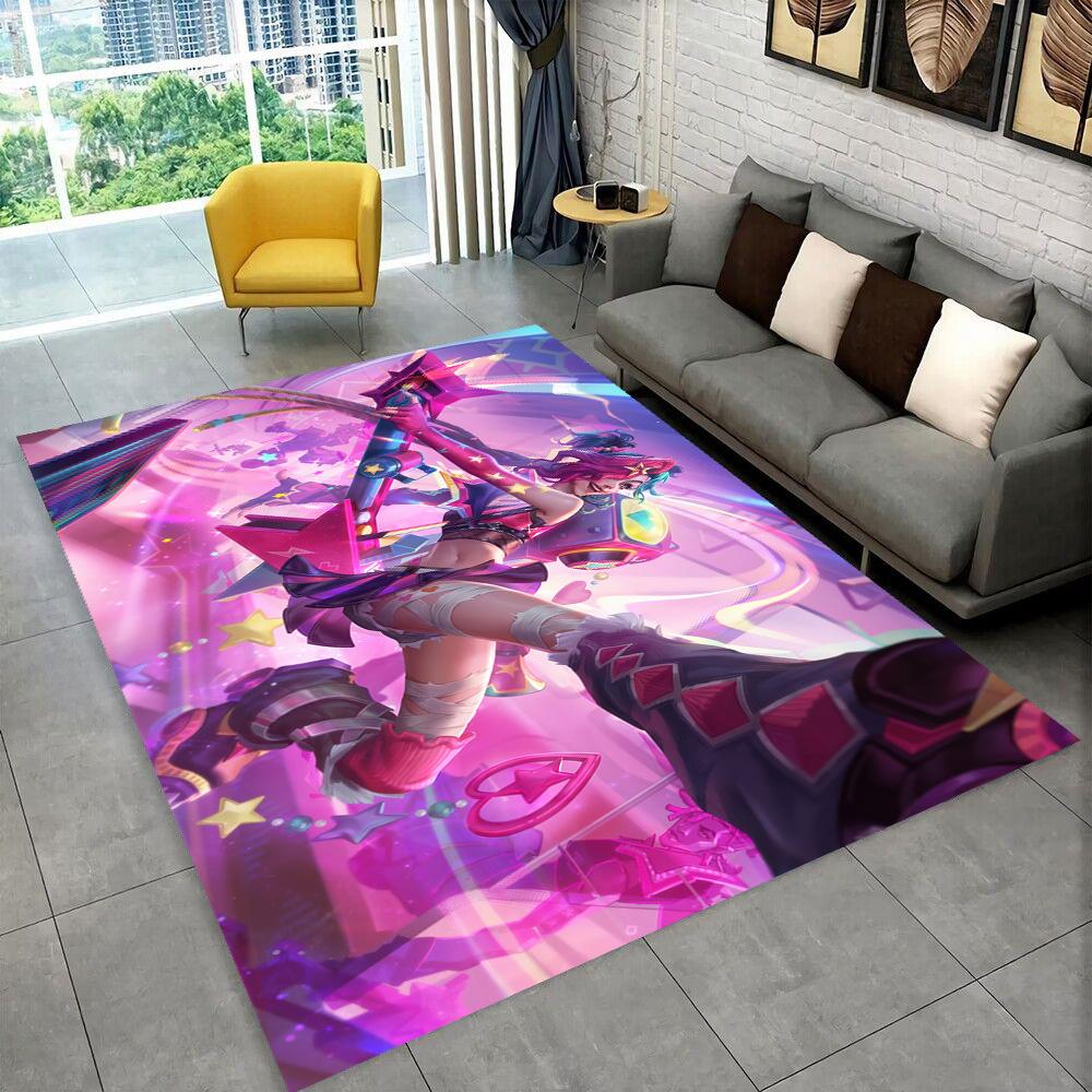 3D LOL League of Legends Jinx Game Gift Carpet Rug for Living Room Bedroom Home Sofa Decoration,kids Play Non-slip Floor Mat