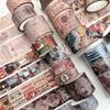 4Pcs Retro Washi Tapes Scrapbooking Decorative Adhesive Tape Stationery Basic Masking Tape Journal Supplies Washi Tape Set