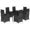 VidaXL Garden Dining Set with Cushions 7 Pcs, Table and Chairs with Adjustable Backrest, Outdoor Furniture Patio 3212316