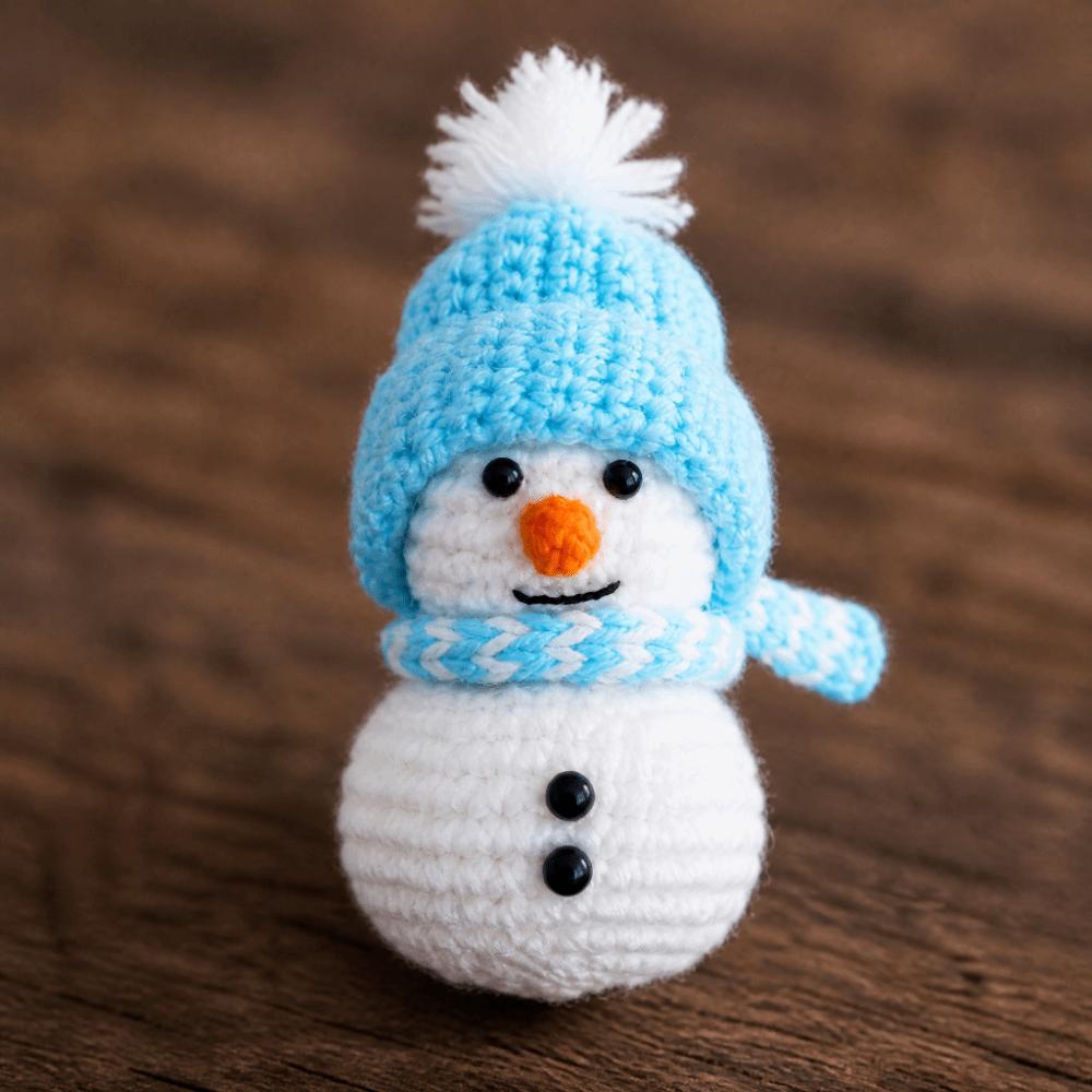 Finished Knitted Hand-Crocheted Snowman Handmade Snowman Doll Crocheted snowman  Holiday Decor