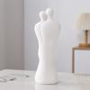 European  Ceramic Sculpture for A Family of Four Creative White Couple Figurine Decorative Piece for Living Room or Office Gift