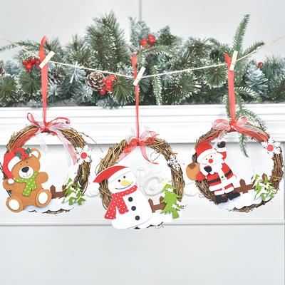 Neue Weihnachtskollektion, Rattanhänger, Weihnachtsring, Rattanhänger, Kleiderschranktür und Fensterm Dekoration Blumenkranz, Partydekoration