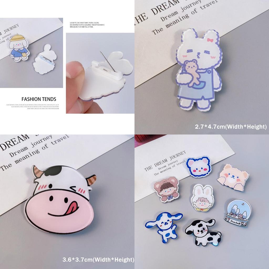 Delightful Cartoon Animal Brooches For Backpacks Jeans And T-shirt Decor