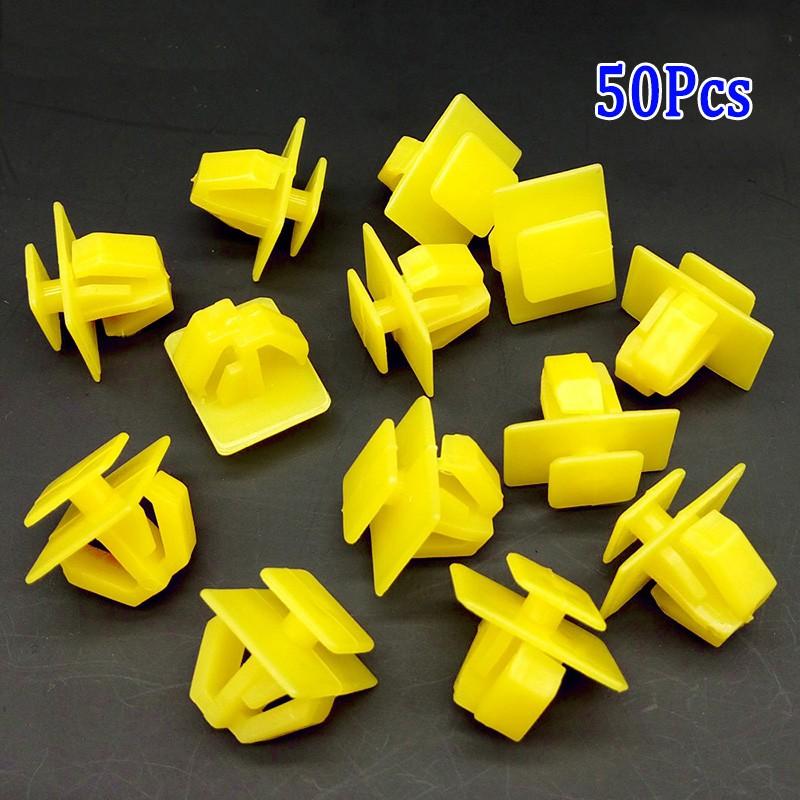Fasteners Clips Yellow Bumper Fender Retainer Push Rivet Trim Set Kit Molding