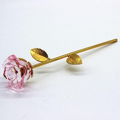 Ornamento Moderno Fiore Rosa di Cristallo: Un Regalo Senza Tempo per gli Amanti