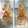 Anti-static Flower Koi Sticker Plastic 3D Effect Golden Lotus Wall Sticker Chinese Style Decorative Sticker