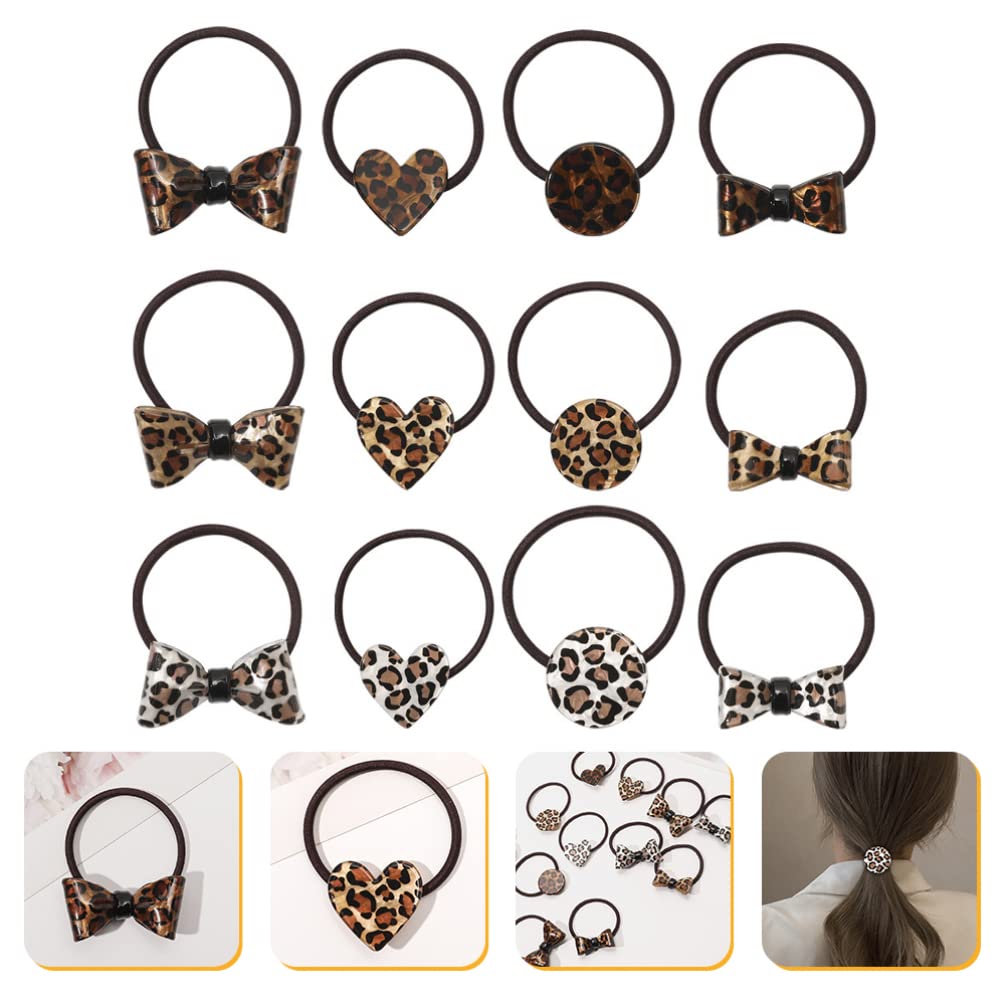 FRCOLOR 12 Pieces Leopard Print Hair Ponytail Hair Extensions for Men and Perfect for Hair and Party Women,