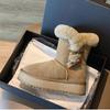 Śniegowce z klamrą w rogu damskie zimowe nowe bawełniane buty średniej długości z podszewką, ocieplane bawełniane buty