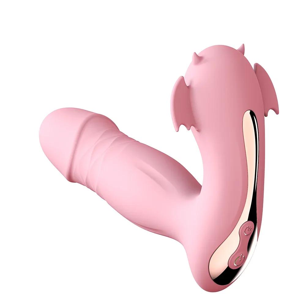 APP Control Ropa Interior Vestible 9 Modos de Vibración y Succión Vibrador Dildo Telescópico Estimulador de Empuje Calefactor Juguete Sexual para Mujeres
