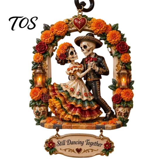 Durable Acrylic Ornaments Day of The Dead Ornament, Mexcian Flower Skeleton Hanging Decoration, Dia Indoor Home Accents De Los Muertos Sugar