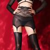 Charming Sexy Garter Belt For Women Thigh High Stockings See Through Mini Dress With Clips Ladies Lace Erotic Lingerie Clubwear