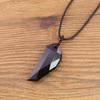 Koai Obsidian Wolf Fang Adjustable Good Luck Charm Necklace Necklace, Length, Men's, Amulet,